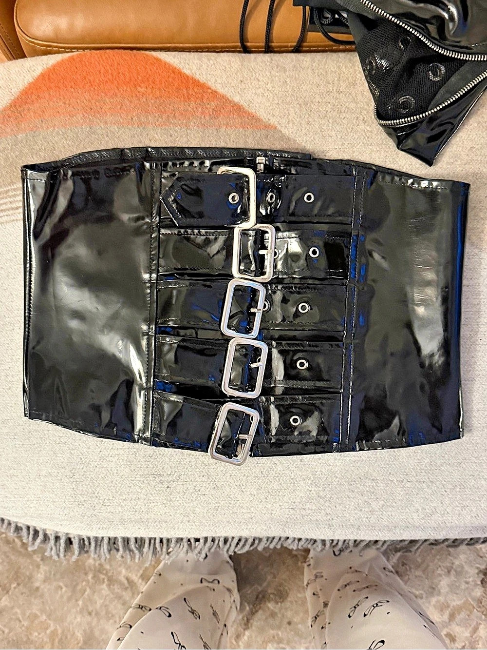 Patent Buckle top in Black Like New